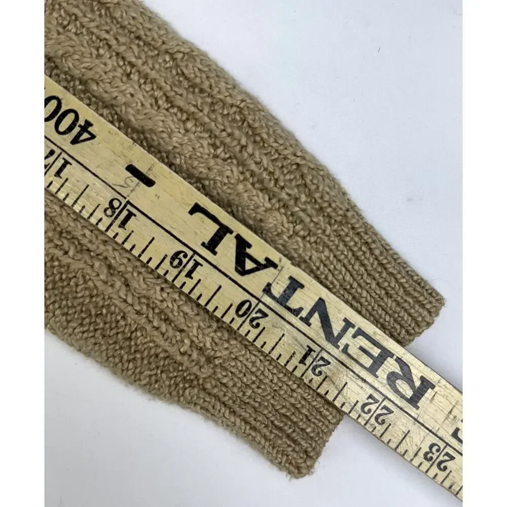 J. Crew Women’s Mock neck Cable Knit Sweater Cotton Blend Cashew Size M